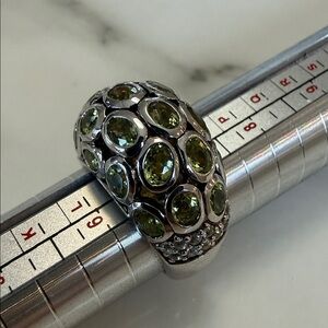 Sonia Bitton Sterling silver peridot dome ring, size 6.5-7